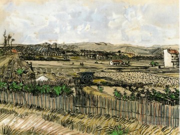  left Painting - Harvest in Provence at the Left Montmajour Vincent van Gogh